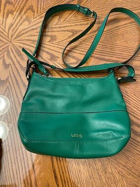 Lodis Emerald Green Leather Crossbody Bag